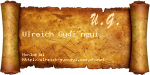 Ulreich Gyöngyi névjegykártya
